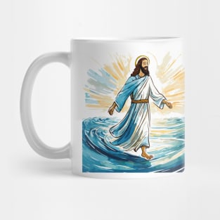 Jesus Christ walking on water Mug